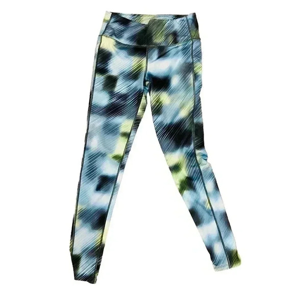 Athleta Pants - Athleta High Rise Alpine Chaturanga Blue Yoga workout Ankle leggings size Small